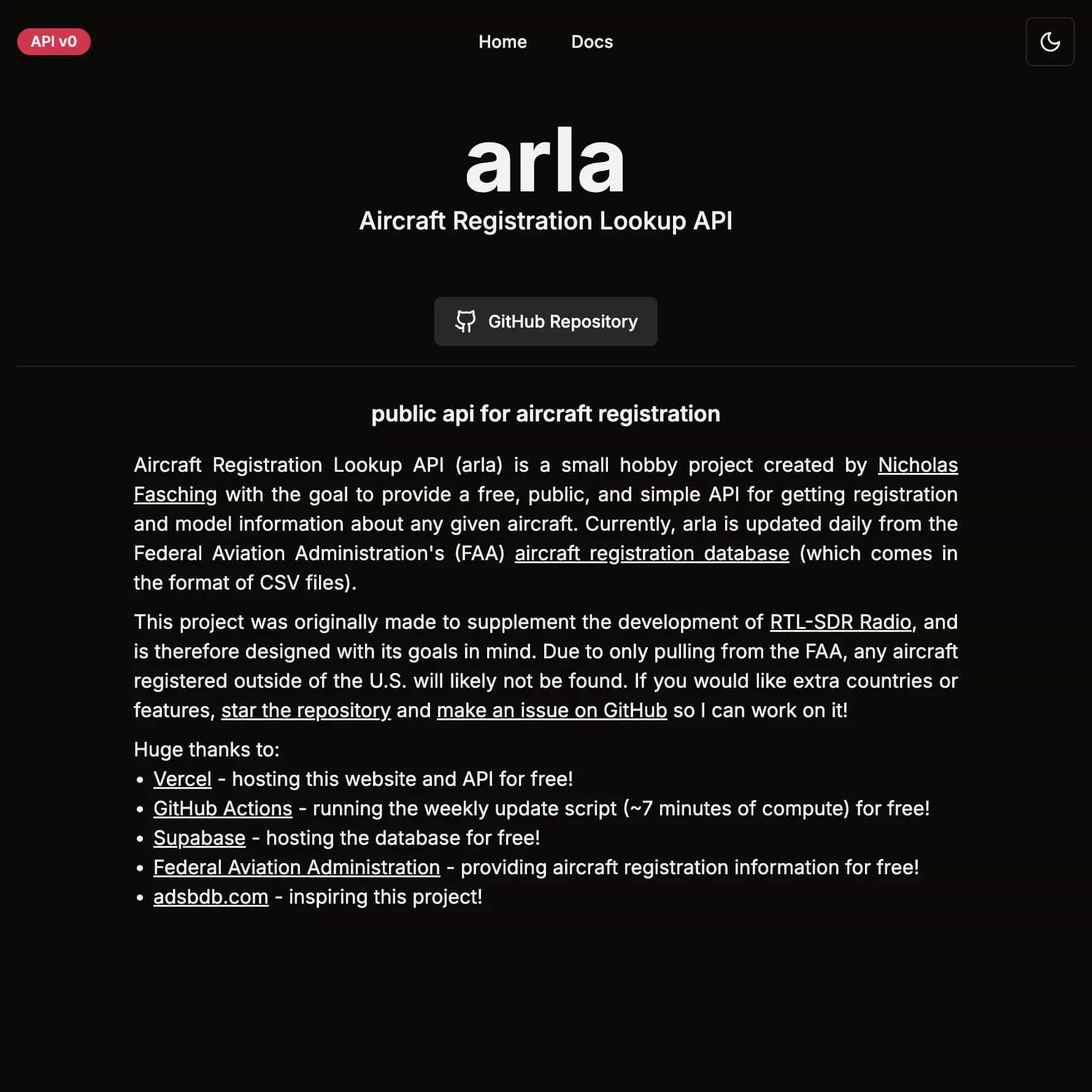 Image of ARLA home page