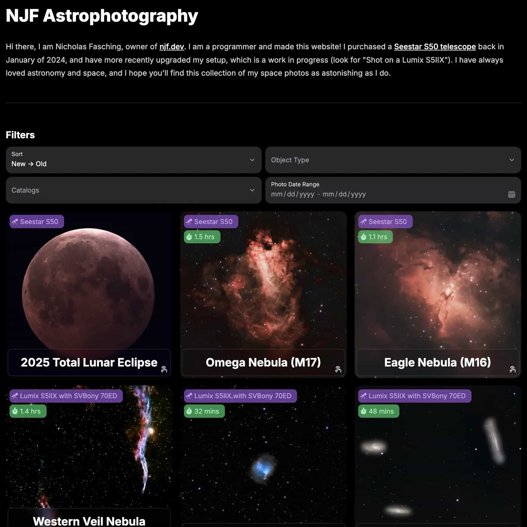 Image of njf's astronomy website